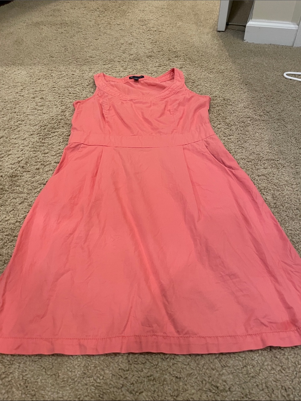 GAP Coral Sleeveless Fit-and-Flare Mini Dress - with pockets!!!